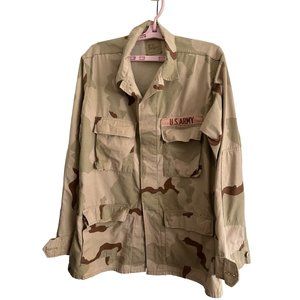 Vintage US Army Desert Camo Jacket Size Medium Rip Stop Fabric